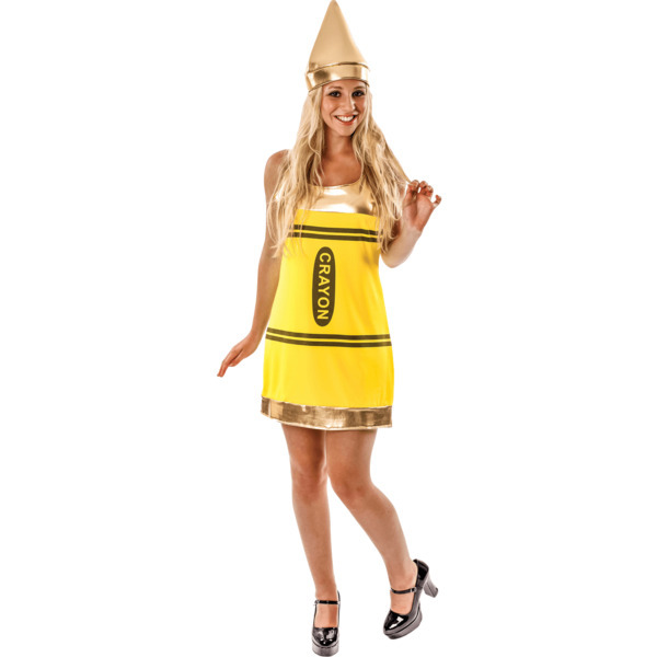 Orion Costumes Womens Yellow Crayon Fancy Dress Medium