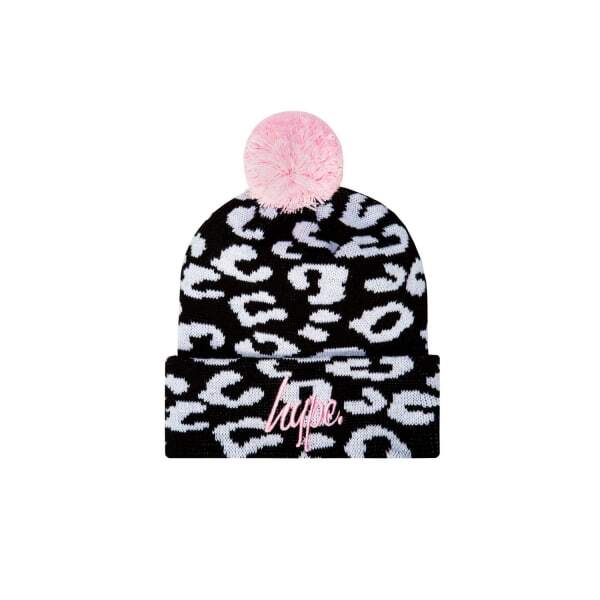 Hype Adult Knitted Cheetah Print Beanie