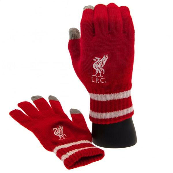 Liverpool FC Kids Knitted Crest Touch Gloves