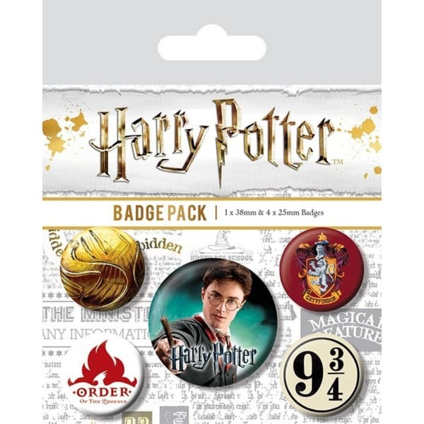 Harry Potter Gryffindor Badge Set (Pack Of 5)