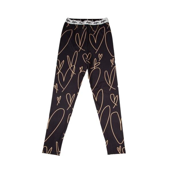 Hype Girls Scribble Heart Leggings (13 Years)