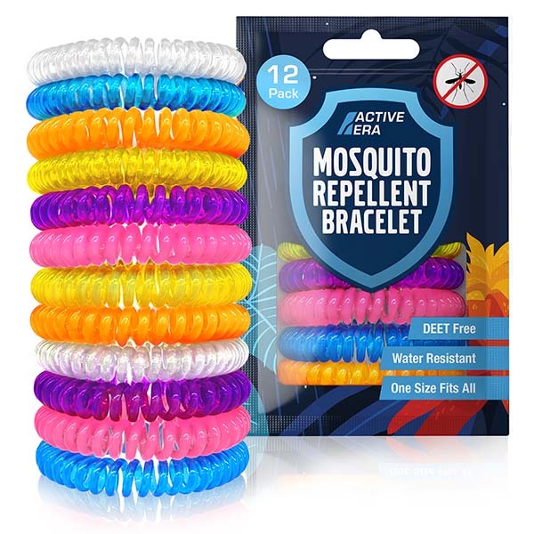 Active Era Mosquito Bands - 12 Pack with Assorted Colours