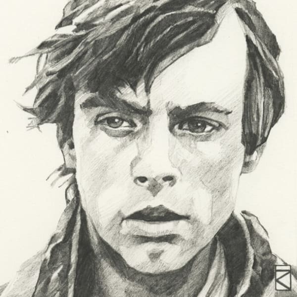 Star Wars Sketch Luke Skywalker Canvas Print (30cm x 30cm)