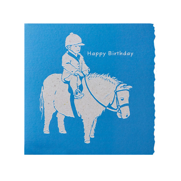 Deckled Edge Colour Block Pony Card