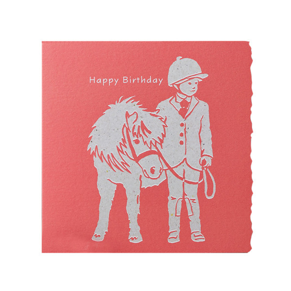 Deckled Edge Colour Block Pony Card