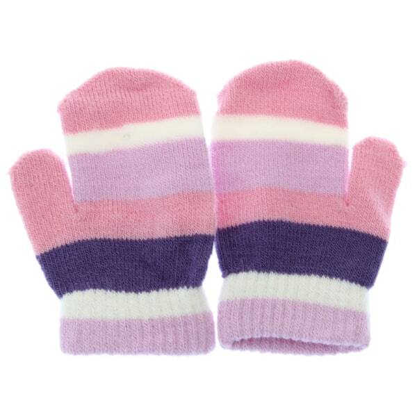 Kids Striped Winter Magic Mittens