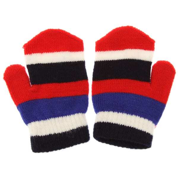 Kids Striped Winter Magic Mittens