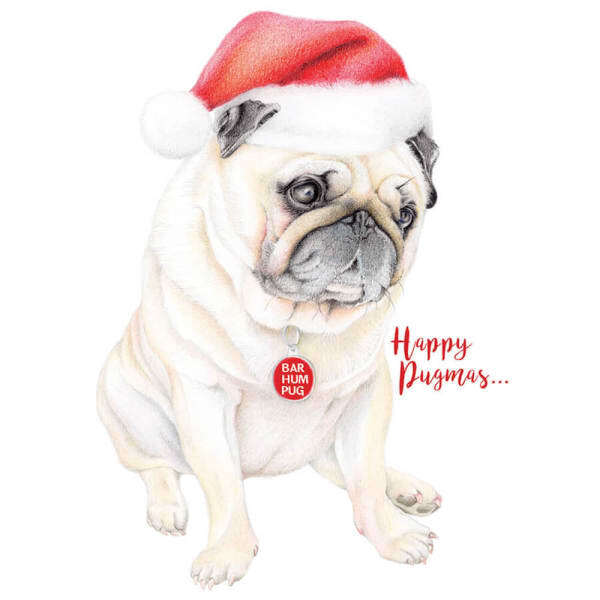 Deckled Edge Happy Pugmas Christmas Card