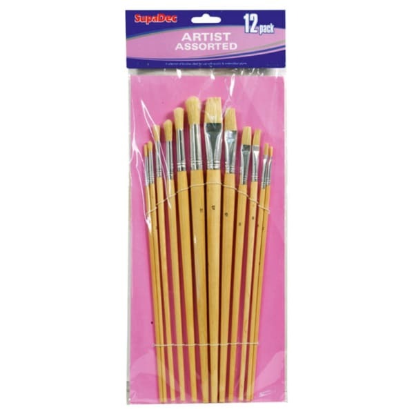 SupaDec Wooden Paint Brush Set (Pack of 12)