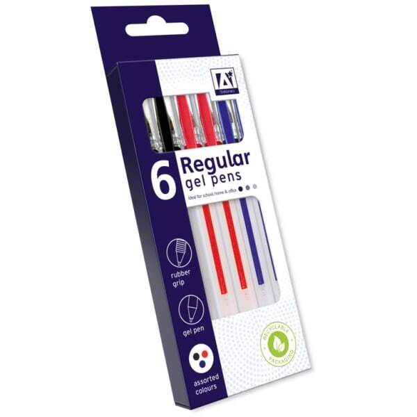 A Star Regular Gel Pens (Pack Of 6) (1.5 x 21 x 16.5cm)