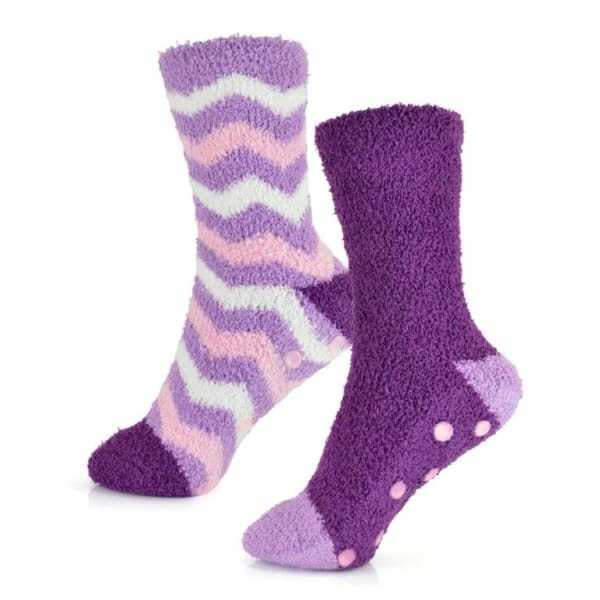 RJM Womens Stripe Gripped Socks (Pack of 2) (4-7)