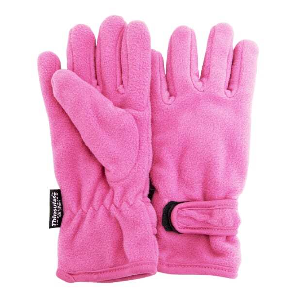 FLOSO Girls Kids Plain Fleece Gloves (3M 40g) (9-12 years)