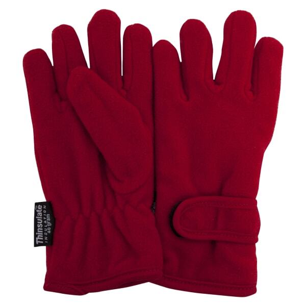 FLOSO Girls Kids Plain Fleece Gloves (3M 40g) (9-12 years)