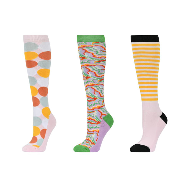 Dublin Adult Pastello Stripe High Riding Socks (Pack of 3)