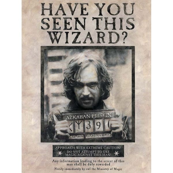 Harry Potter Wanted Poster Sirius Black Canvas (80cm x 60cm)