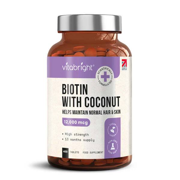 VitaBright 400 High Strength Biotin & Coconut tablets