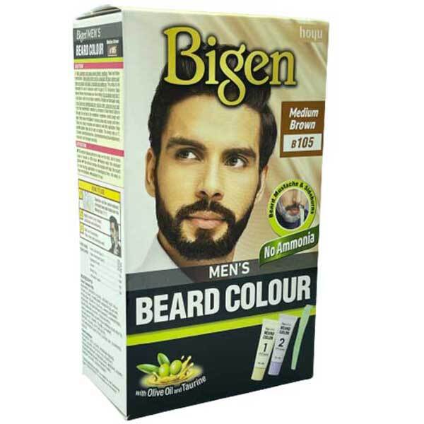 Bigen Mens Beard Colour Medium Brown B105