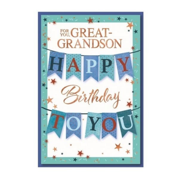 Simon Elvin Great Grandson Happy Birthday Card (Pack of 6)