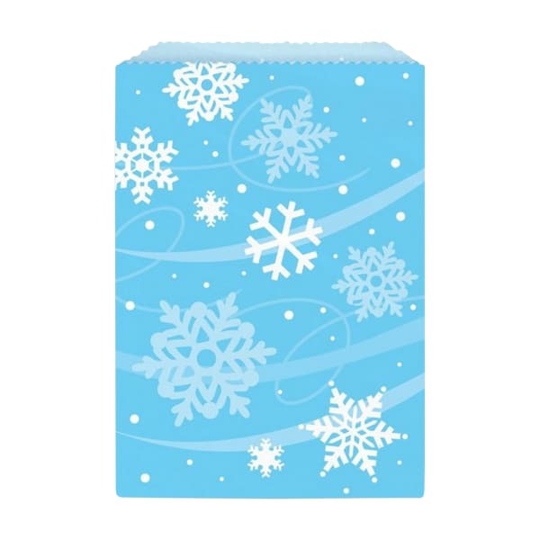 Unique Party Snowflake Christmas Party Bags (Pack of 8)