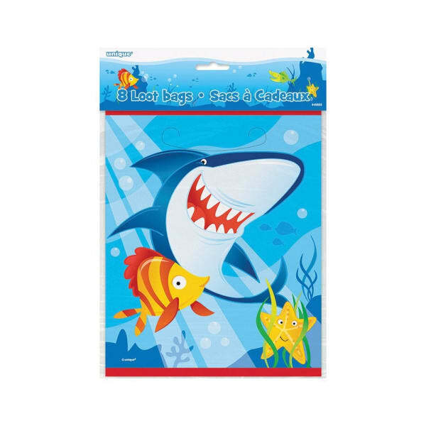 Unique Party Shark Cellophane Party Bags (Pack of 20)