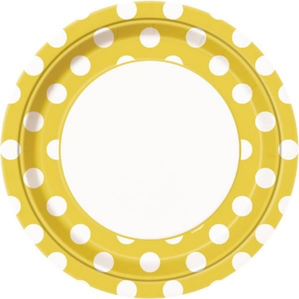 Unique Party Polka Dot Paper Plates (Pack Of 8)