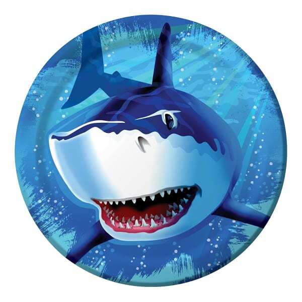 Creative Party Paper Shark Disposable Plates (Pack of 8)