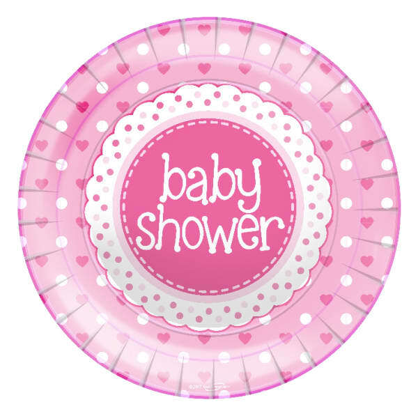 Oaktree Round Baby Shower Party Plates (Pack of 8)