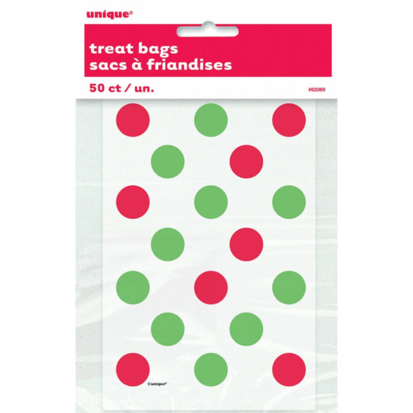 Unique Party Polka Dot Christmas Party Bags (Pack of 50)