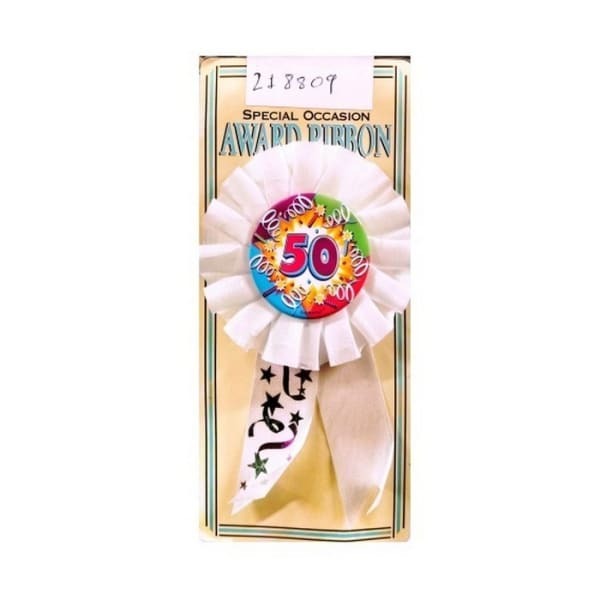 Swirl 50th Birthday Award Ribbon