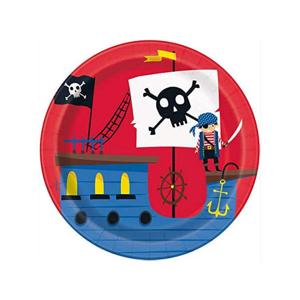 Unique Party Pirate Ship Disposable Plates (Pack of 8)