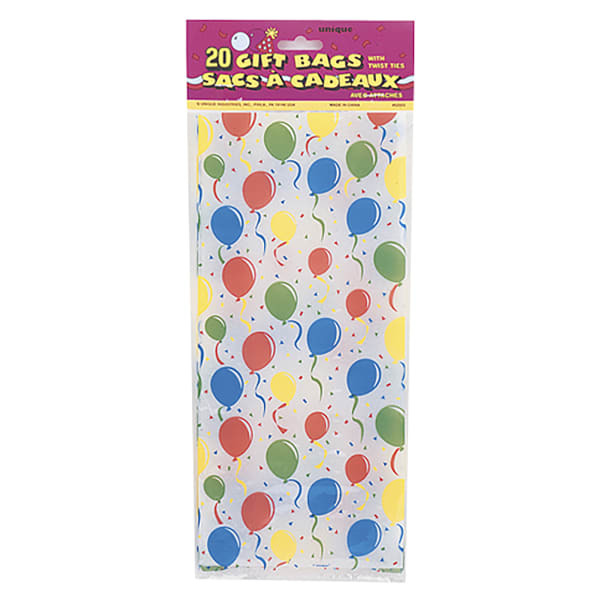 Unique Party Balloon Design Cello Bags (Pack Of 20)