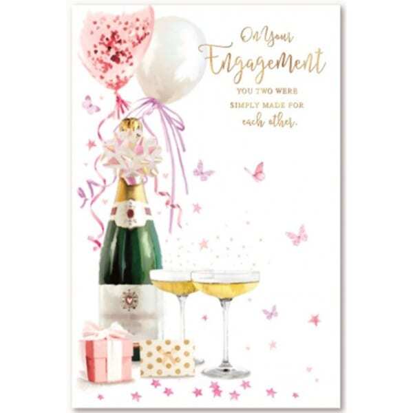 Simon Elvin Champagne Bottle Engagement Card (Pack of 6)