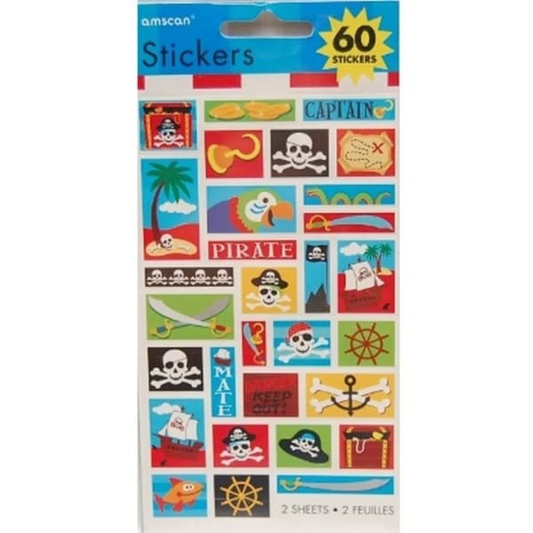 Amscan Pirate Treasure Stickers (Pack of 60)