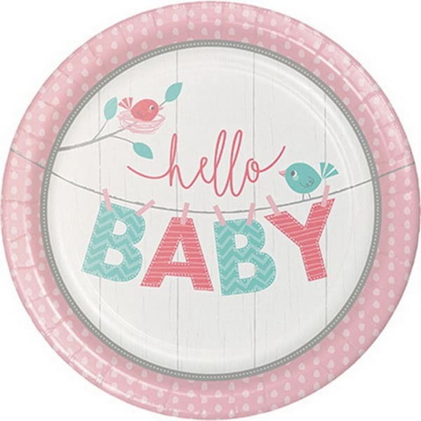 Creative Party Hello Baby Paper Dinner Plate