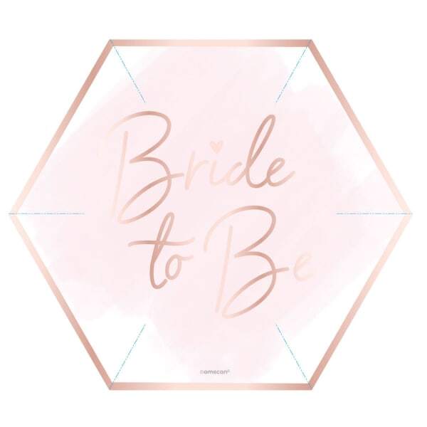 Amscan Team Bride Paper Hexagon Party Plates (Pack of 8)