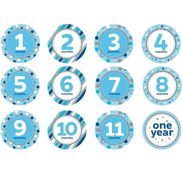 Creative Party Milestone Glitter Stickers (Pack of 12)