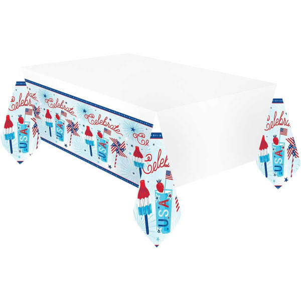 Amscan Celebrate USA Plastic Printed Party Table Cover