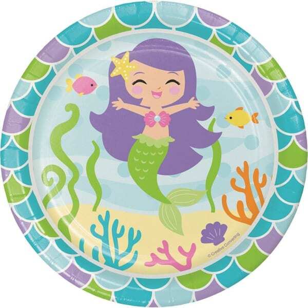 Creative Party Mermaid Friends Party Plates (Pack of 8)