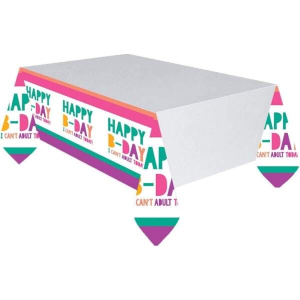 Amscan Fun Neon Birthday Party Table Cover (2.6m x 1.3m)