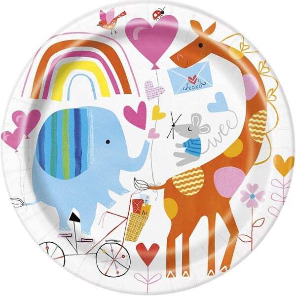 Unique Party Zoo Baby Shower Party Plates (Pack of 8)