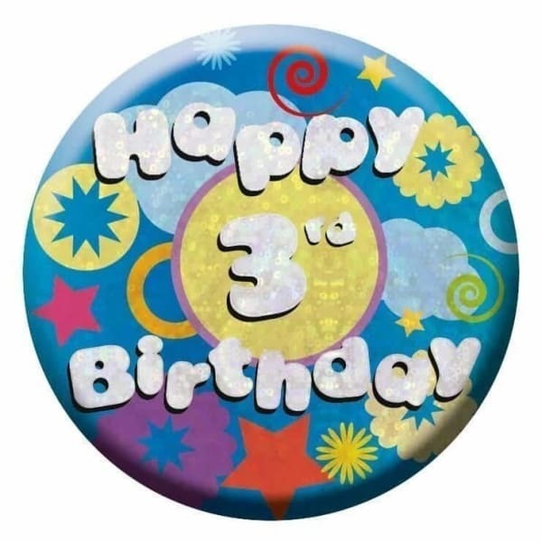 Amscan Holographic 3rd Birthday Badge