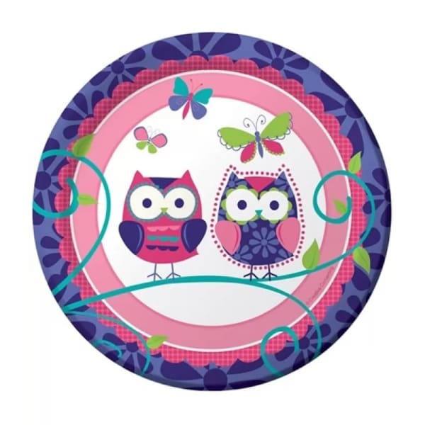 Creative Party Owl Pal Disposable Plates (Pack of 8)