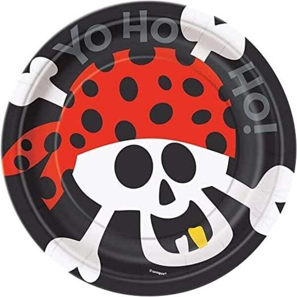 Unique Party Pirate Party Plates (Pack of 8)