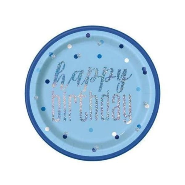 Unique Party Paper Glitz Disposable Plates (Pack of 8)