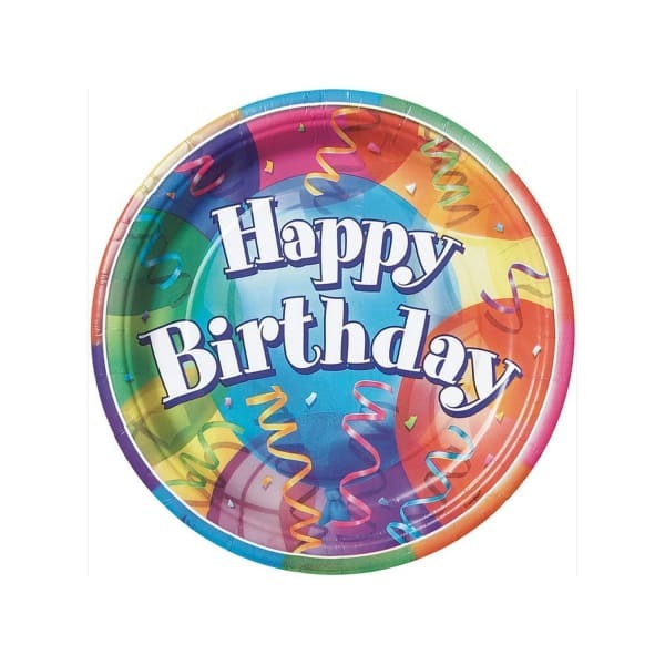 Unique Party Brilliant Birthday Party Plates (Pack of 8)