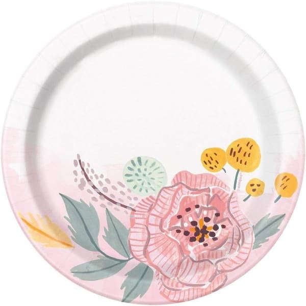 Unique Party Floral Dessert Plate (Pack of 8)