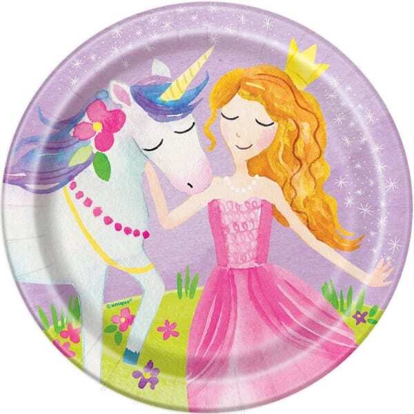 Unique Party Fairy Princess Dessert Plate (Pack of 8)