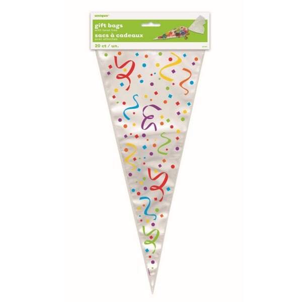 Unique Party Confetti Cellophane Party Bags (Pack of 20)