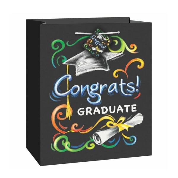 Unique Party Congrats! Graduate Chalk Board Gift Bag (M)