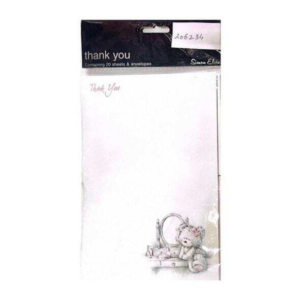 Simon Elvin Teddy Bear Thank You Card (Pack of 20)